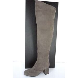 Saint Laurent Grey Suede Babies Over the Knee Boots Size 35 OTK NIB